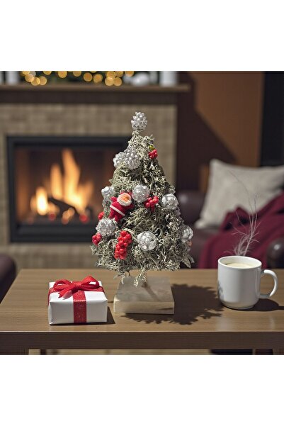 ART PINE Натурална ръчно изработена декорация за бюро от сушени сиви водорасл...