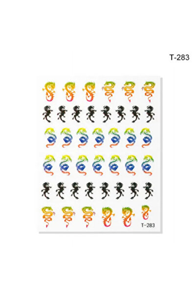 Pink Nails NAIL ART Stickers Dragon