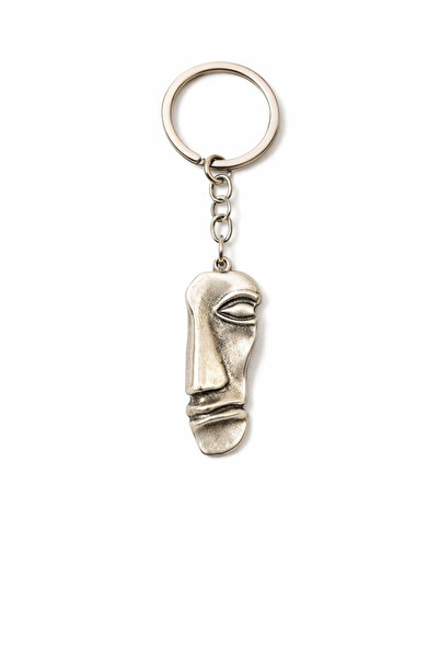 Yuchicly شكل وجه تجريدي معدني سلسلة مفاتيح ميتال سلسلة مفاتيح