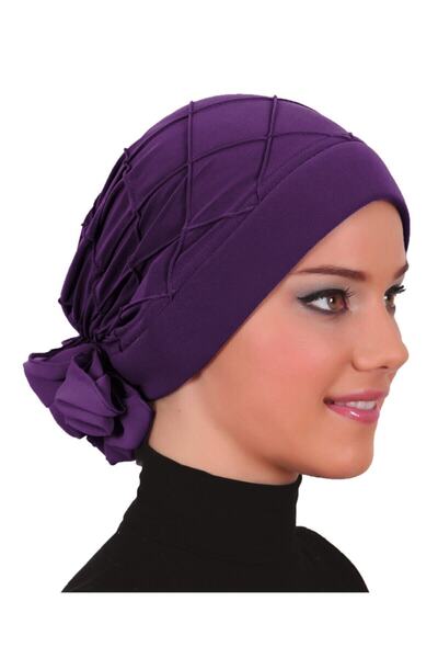 elysianfidan Accesoriu din șifon cu spate cu nervuri de lux Turban preformat ...