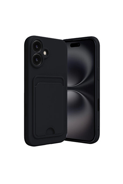 eco port iPhone 16 Case Kelvin Silicone with Business Card - Black
