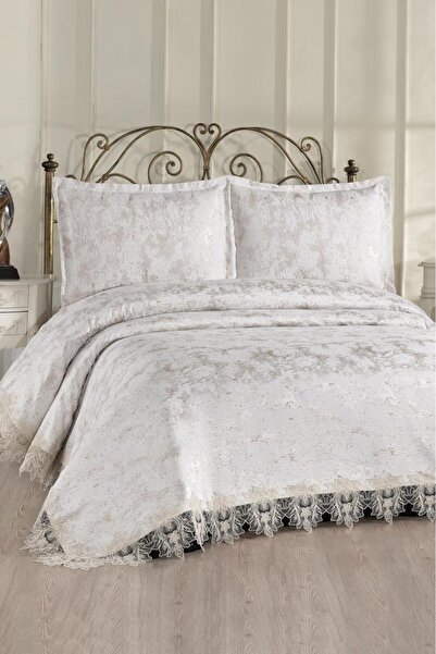 Çeyiz Diyarı غطاء سرير فرنسي من الدانتيل فالوريا مقاس 230x250 سم