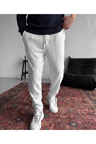 viperkombin Men's Ribbed Ottoman Trousers with Carrot Fit and Tok Structure
