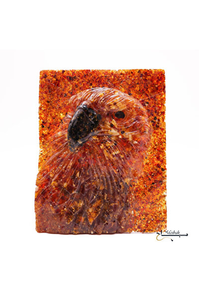Generic Handmade Natural Amber Eagle Wall Art
