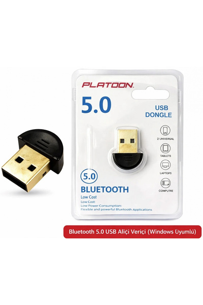 jetucuzal Platoon PL-9337 Bluetooth 5.0 USB Alıcı Verici (Windows Uyumlu)