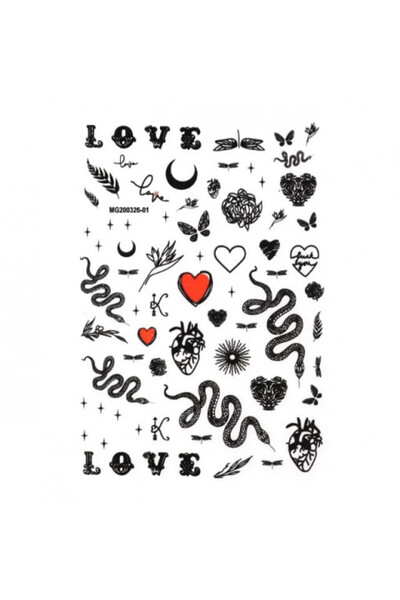 Pink Nails NAIL ART Stickers Snake