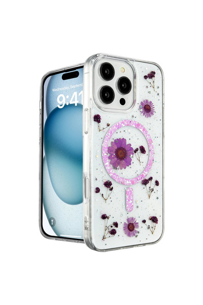 eco port حافظة آيفون 16 برو ديزي سيلفر ماجسيف - أرجواني