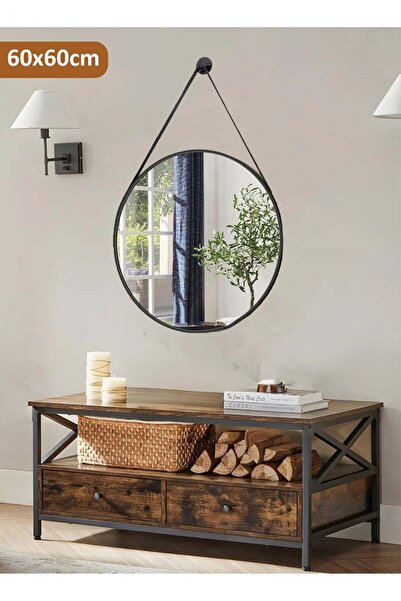 Taimi مرآة أنيقة بتصميم 60 سم - إطار معدني أسود - للمكياج، غرفة الملابس، المع...