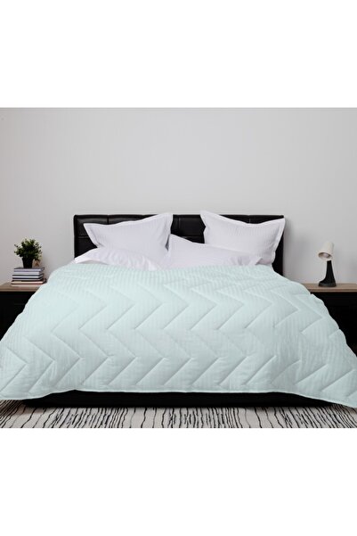 Pucioasa Winter wool quilt with cotton face (damask) 180x210cm, Sulphur, Mint