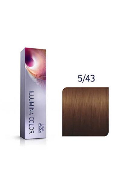 Wella Professionals Vopsea de păr permanentă Illumina Color 5/43 - castaniu d...