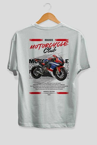 Ankhises Motorcycle Series 3 Back Printed White Oversize T-Shirt 100% Cotton ...