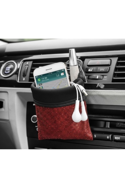 Oto Aksesuarcım Organizator de buzunar pentru mașină, cu piatră de cristal, o...