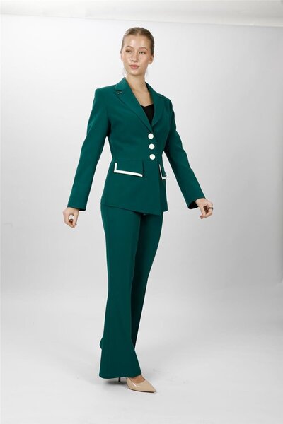 ÖNDER ÖZSOY Garnili Men's Collared Jacket & Pocketed Spanish-Cut Trousers Wom...