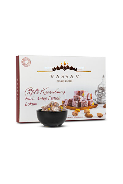 Vassav Çifte Kavrulmuş Narlı Antep Fıstıklı Lokum