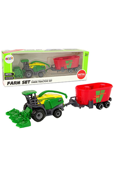 Three top online Harvester with Trailer Agricultural Machine Green Red