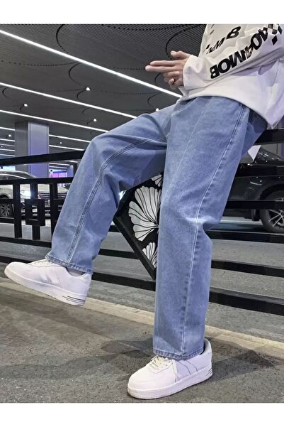 oraystore Men's Comfortable Fit Wide Leg Jeans