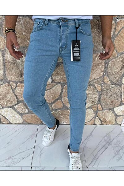 Ser Joven Men's Light Blue Slim Fit Stretch Fabric Jeans