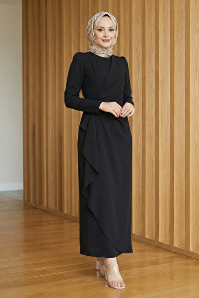 Kirazgym Crew Neck Skirt Asymmetrical Cut Unlined Invisible Back Half Zipper ...