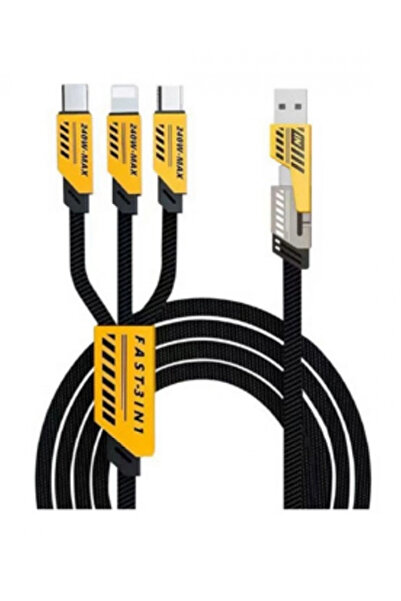 Platoon PL-8917 240W 4in1 Hızlı Şarj Kablosu Type-C / Lightning / Micro USB /...