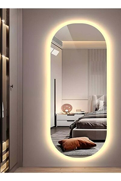 Taimi مرآة مكياج بيضاوية مقاس 120 × 80 سم مع إضاءة جانبية LED، مرآة مكياج منا...