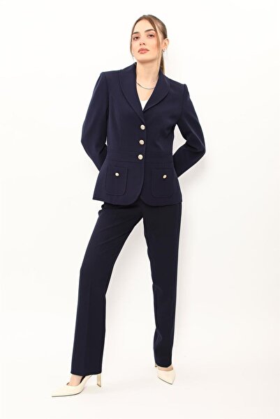 ÖNDER ÖZSOY Shawl Collar Sport Jacket with Pocket & Piping Leg Trousers with ...