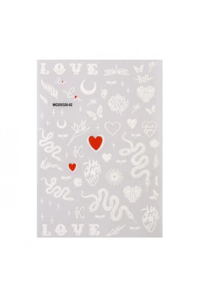 Pink Nails NAIL ART Stickers Sticker Animale Sticker Snakes WG 464