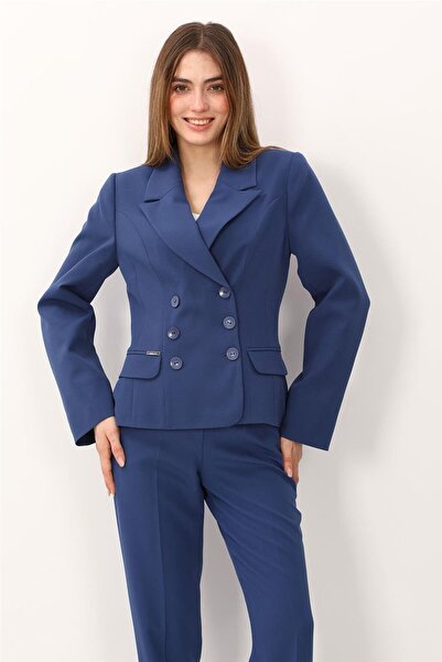 ÖNDER ÖZSOY Men's Collared Buttoned Women's Jacket-Indigo