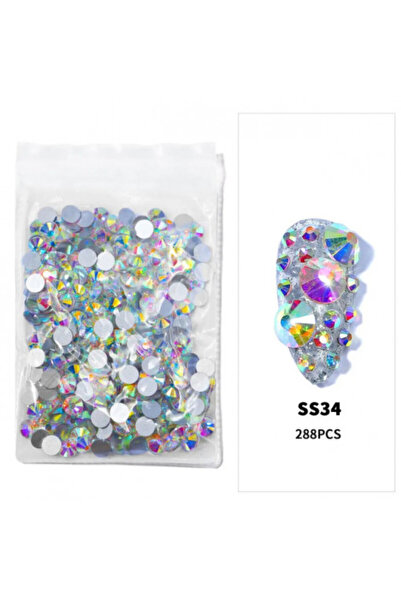 Pink Nails Set Nail Art Crystal AB SS 34