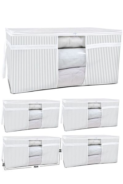 ROYALHOUSE 5 Pieces - Windowed Quilt Scrap Mega Size 75 X 40 X 40 Cm - Gray S...