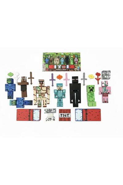 Tıfıl Toys Enderman Golem Cripper Minecraft 7 Karakter 14 Aksesuar 21 Parça Ç...