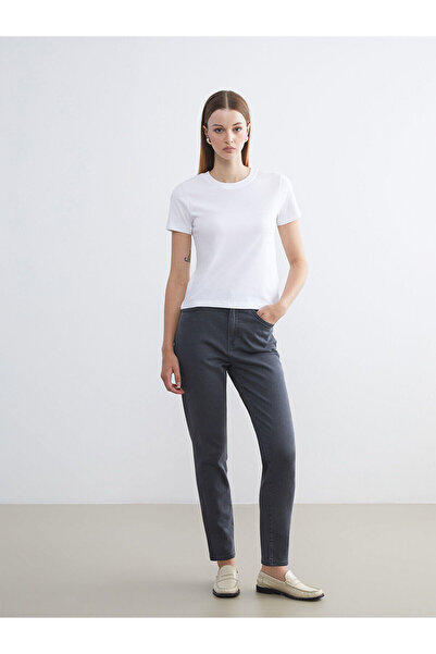 LC Waikiki Lcw Eco Gray Slim Mom Women's Jean Pants W5Gp09Z8