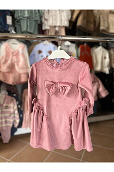 Edora Collection KADİFE FİYONKLU BEBEK ELBİSESİ