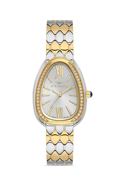 FERRO Yellow and Silver Steel Cord Women's Wristwatch Fl43033A-D 3Atm Water R...