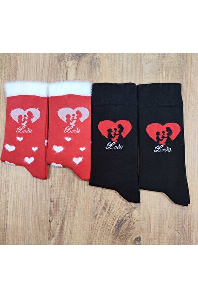 erceys Women's 2 Pairs Men's 2 Pairs Seamless Combed Cotton Valentine's Day S...