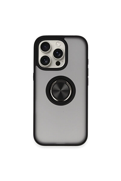 eco port حافظة آيفون 16 برو من مونتريال مع غطاء سيليكون حلقي - أسود