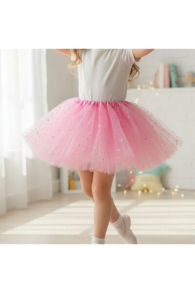 OEM Ballerina tutu skirt with star sequins, made of 3-layer stiff tulle, age ...