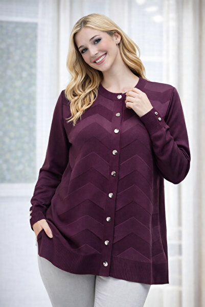 Stilmony Women's Elegant Model Zigzag Patterned Buttoned Standard Mercerized ...