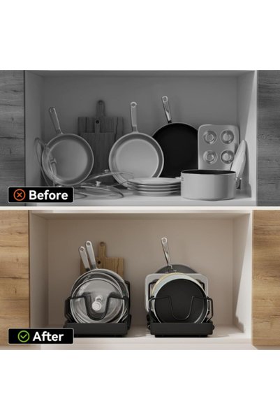 Düzen Organizer Telescopic Rail Pan Pot Lid Organizer