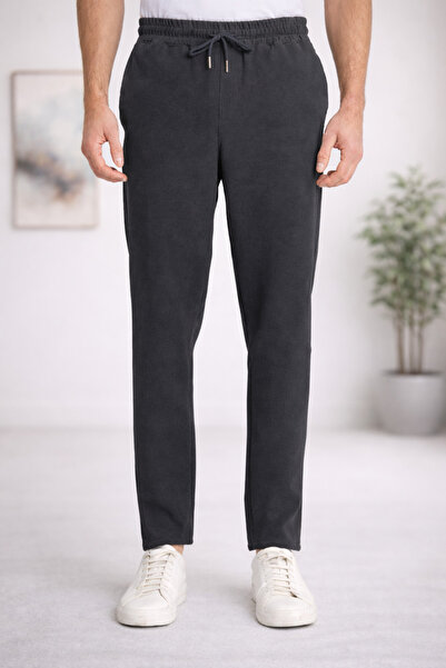 BayBayan Men's Regular Fit Elastic Waist Lace-Up Jogger Relaxed Fit Trousers ...