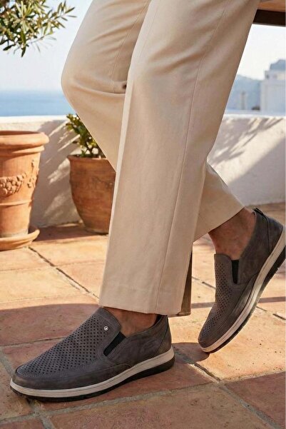 DETECTOR Summer Genuine Leather Perforated Breathable Orthopedic Casual Men's...