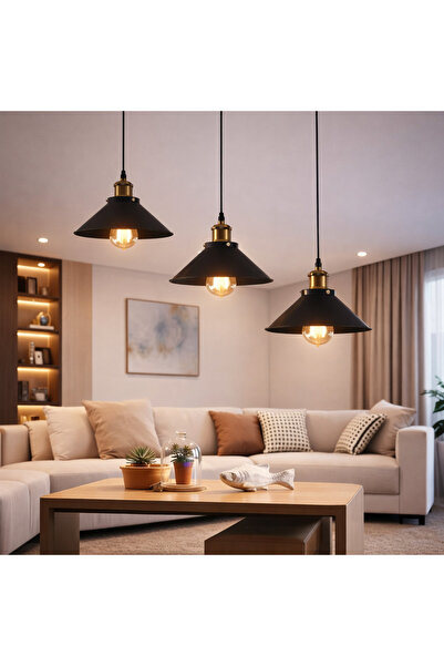 ALC-Shop Lustra Suspendata, LV210/3L, 3*E27, Maro, Metal si Fir, Inaltime Reg...