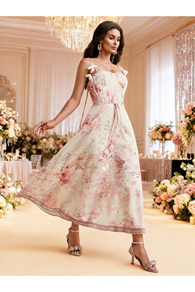 Take Two By Styli Women Floral Print Strappy Maxi Dress