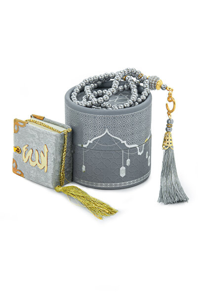 ihvan online Set cadou Mevlüt cu cutie cilindrică și mini Coran cu mărgele de...