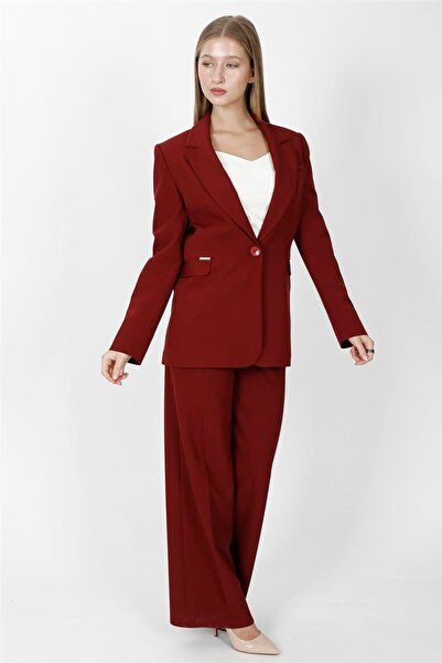 ÖNDER ÖZSOY Oversize Single Button Classic Jacket & Classic Palazzo Women's T...