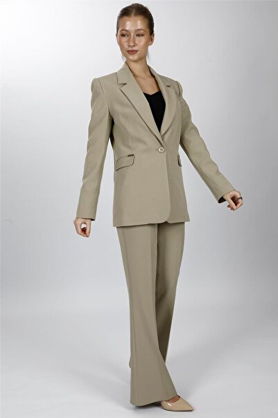 ÖNDER ÖZSOY Oversize Single Button Classic Jacket & Pocketed Spanish-Cut Trou...