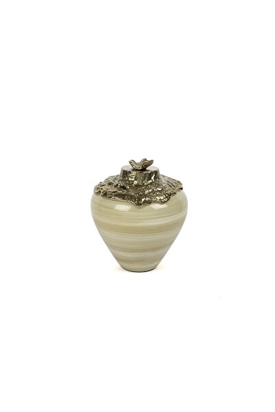 Mikasa Moor Cream Champagne Cube with Lid 20X23Cm