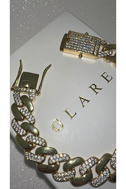 GLARE JEWELRY CO Monaco Chain Modeli Kalın Klips Kuyumcu işçilik Gurmet Lüks ...
