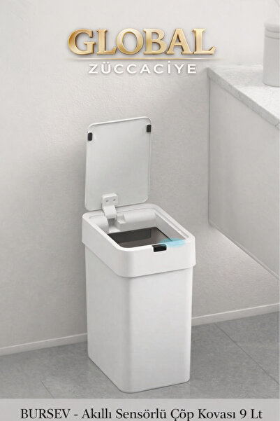 Bursev - Akıllı Sensörlü Çöp Kovası 9 Lt