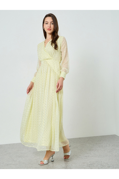 Styli Women Lurex Design A-Line Maxi Dress