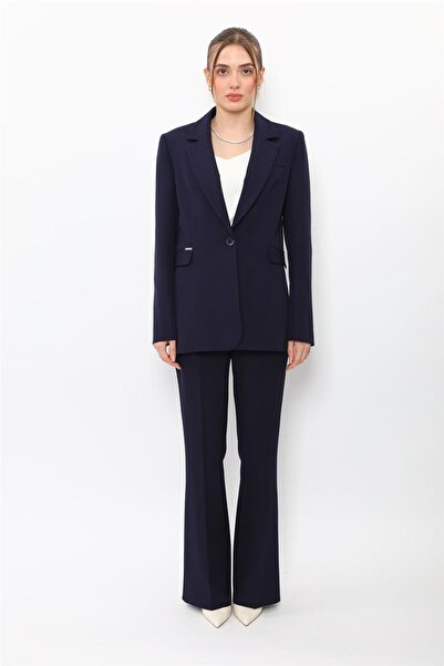 ÖNDER ÖZSOY Oversize Single Button Classic Jacket & Pocketed Spanish-Cut Trou...